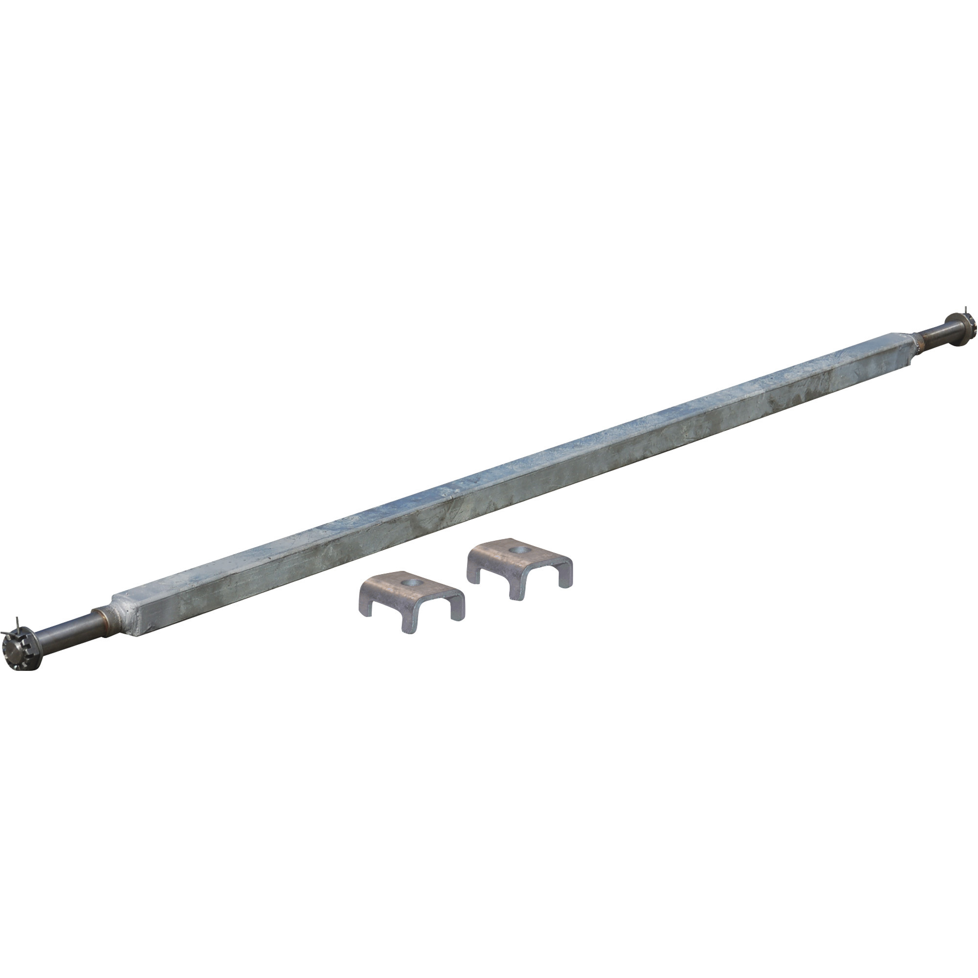 Dexter, 2000 Lb. Axle 1.5" Sq. Galvanized, 71" Hub Face, 61" MAX Spring Center, 55" MIN Spring Center, E-Z Lube Spindles